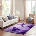 thumbnail image 2 of FJPT Soft Small Area Rugs Non Slip Indoor Floor Carpet Purple Butterflies And Roses Design For Living Room Bedroom Decor 47.2x31.5 inch, 2 of 4