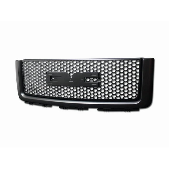 Fits 2007-2013 GMC Sierra 1500 Armordillo Grille 7148642 OE Style; Without Light Cutout; Gloss Black