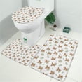 thumbnail image 2 of White Highland Cow Leaf Pattern Bathroom Rugs Sets 3 Piece,Toilet Cover Set,Absorbent Non Slip Bathroom Mats Sets with U-Shaped Contour Rug Toilet Rug Set, 2 of 5