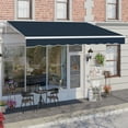 thumbnail image 2 of YODOLLA 13'×9.8' Manual Retractable Awning Sun Shade Patio Awning Cover Outdoor Patio Canopy Sunsetter Deck Awnings with Manual Crank Handle, Dark Blue, 2 of 8