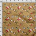 thumbnail image 3 of oneOone Cotton Jersey Light Brown Fabric Cartoon Animal|Candy Stick & Santa Christmas Dress Material Fabric Print Fabric By The Yard 58 Inch Wide, 3 of 4