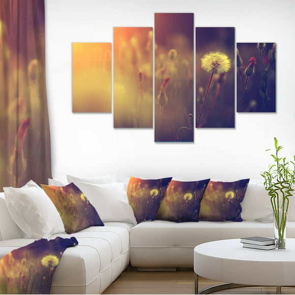 Vintage Photo Of Dandelion Field - Large Floral Canvas Art Print