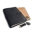 thumbnail image 1 of Cuaderno de piel negra le vent unisex A5 200 páginas rayas y en blanco, 1 of 3