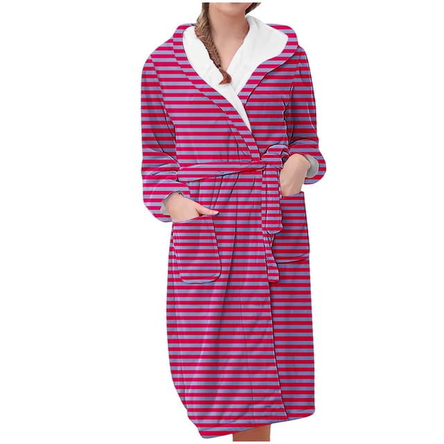 Birdeem Robes pour Femmes Vêtements d'Intérieur pour Femmes Flanelle Pyjamas à Capuche Peignoirs Longs Pyjamas et Pyjamas