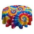 thumbnail image 4 of Colorful Tie Dye Multi Spiral Pattern Round Tablecloth 60"x60",Wrinkle Wipeable Table Cloth for Kitchen Dining Room Picnic Patio Party, 4 of 6