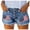 Blue, variant on Women's Ripped American Flag Printed Denim Shorts High Waisted Frayed Hem Casual Jeans Shorts