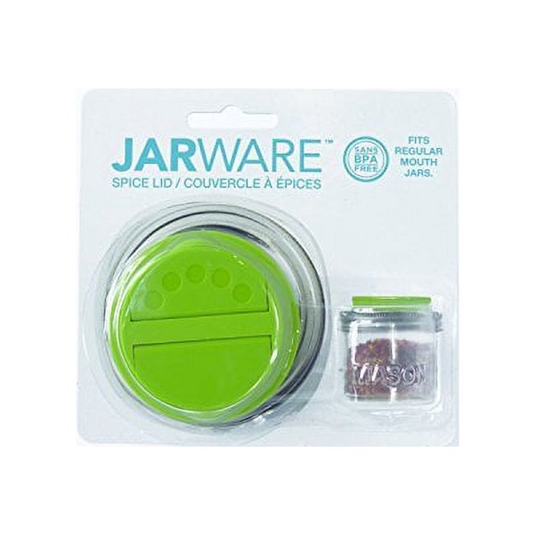 JarWare Mason Jar Spice Lid 82625 Green Shake Dispense