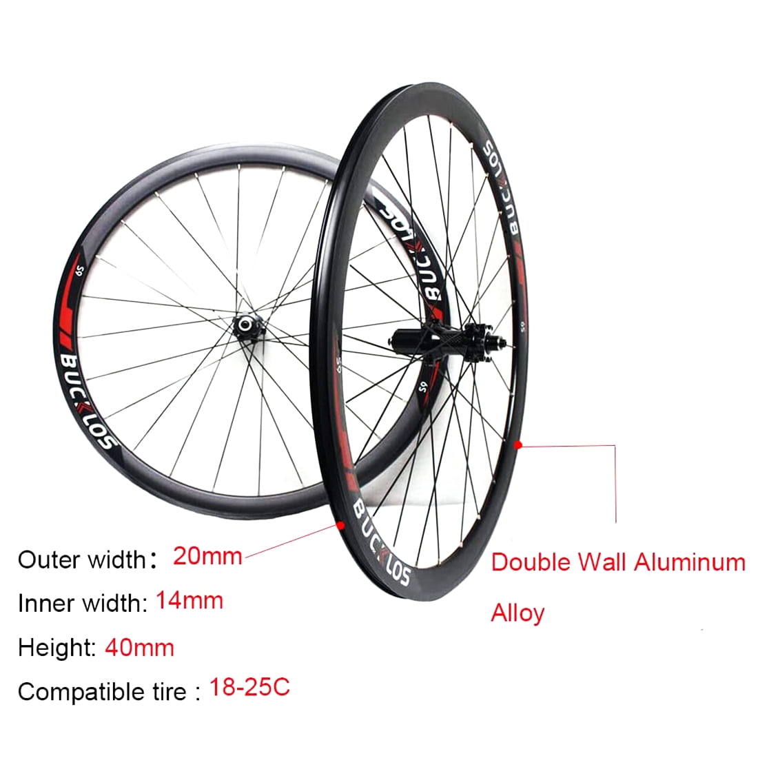 Buy BUCKLOS Road Bike Wheelset 700c Disc/Rim Brake，Carbon Hub Bicycle
