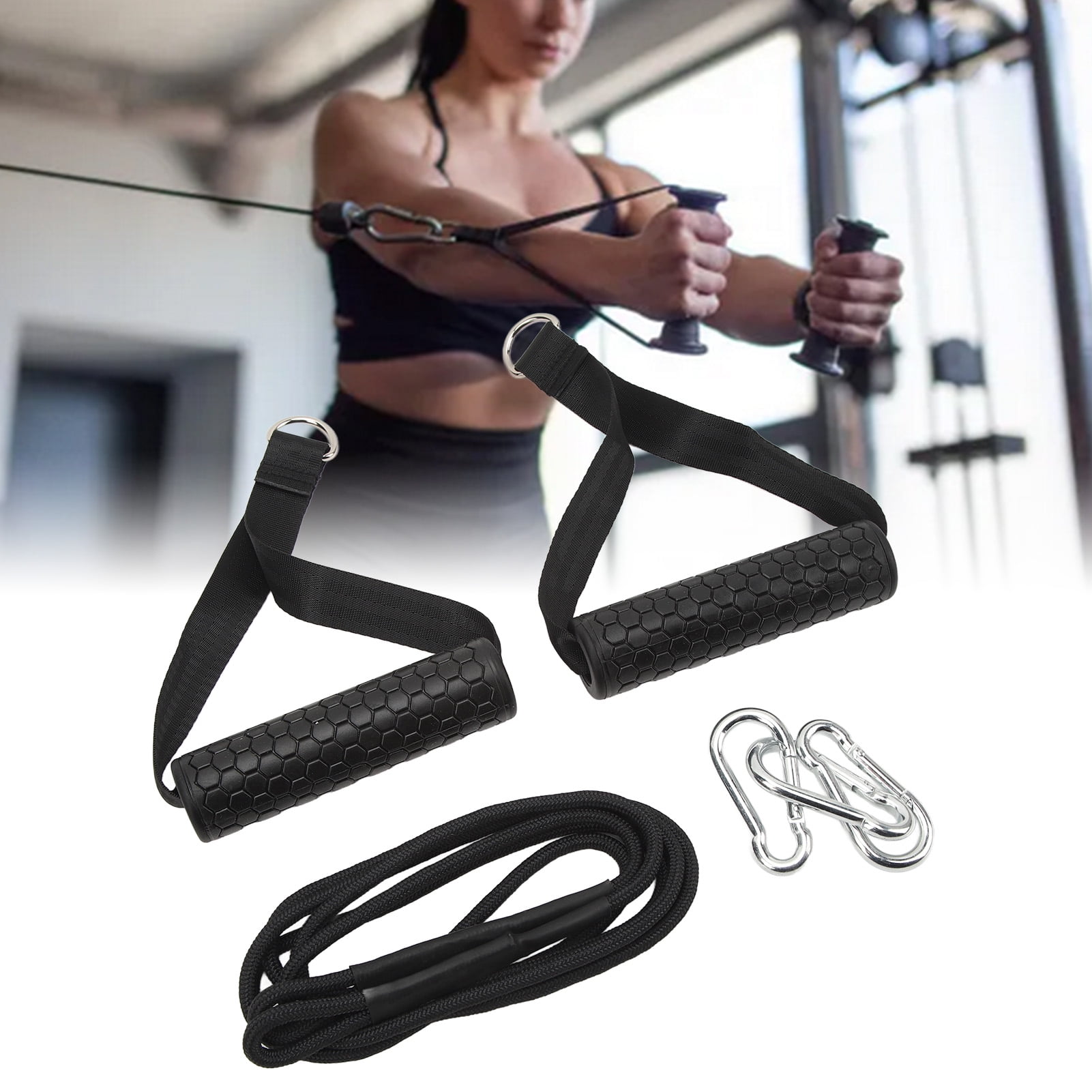 Triceps Pull Down Rope Long Triceps Rope Detachable Adjustable Length with 2 Handles for Fitness Walmart