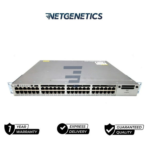 Cisco WS-C3850-48P-L Switch 3850 48-Port PoE  Dual AC Rack / C3850-NM-4-1G