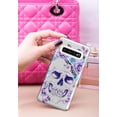 thumbnail image 3 of FINCIBO Silver Glitter Case, Sparkle Bling TPU Cover for Samsung Galaxy S10 G973 6.1" (NOT FIT Samsung Galaxy S10+ / S10 Plus 6.4 inch or S10E 5.8 inch), Teal Purple Skull Flowers, 3 of 4