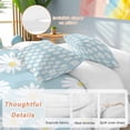 thumbnail image 3 of White Teal Daisy Bedding 3 Piece Duvet Cover Set California King, Spring Summer Floral Farmhouse Soft Microfiber Comforter Cover with Zipper Closure & Pillowcases, Wrinkle & FadeResistant Quilt Cover, 3 of 9