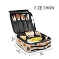 thumbnail image 3 of FORMRS Travel Makeup Bag Large Capacity Train Case Cosmetic Organizer with Adjustable Dividers, Beige Halloween Pumpkin, 3 of 8