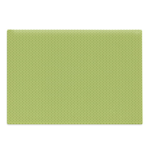 Retro Cutting Board, Continuous Abstract Pattern with Bicolour Geometric Nostalgic Motif, Decorative Tempered Glass Cutting and Serving Board, in 3 Sizes, by Ambesonne