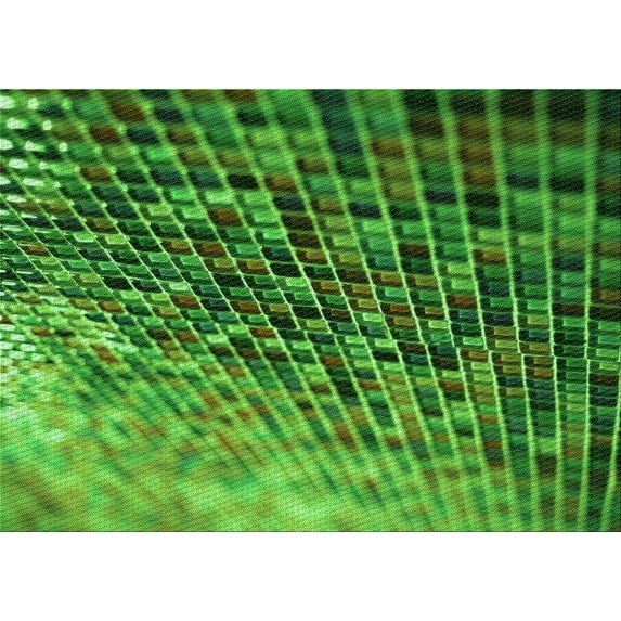 Ahgly Company Indoor Rectangle Patterned Deep Emerald Green Area Rugs, 5' x 7'