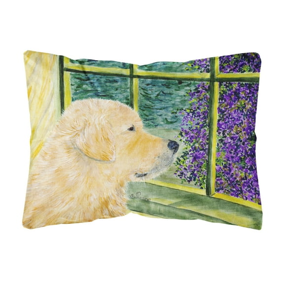 Carolines Treasures Golden Retriever Decorative Canvas Fabric Pillow 12H x16W multicolor
