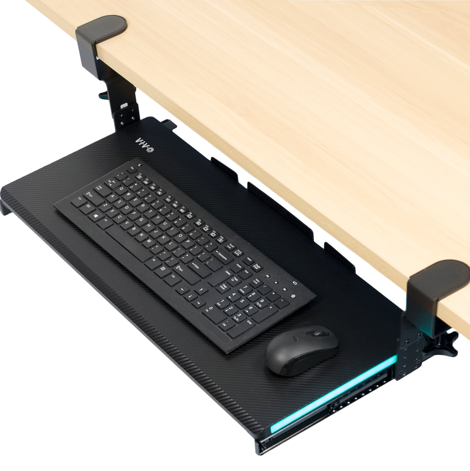 VIVO Black Clampon Height Adjustable Under Desk Gaming Keyboard Tray