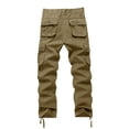 thumbnail image 3 of Cargo Pants for Men 2025 Fall Winter Lined Straight Leg Casual Outdoor Work Pants with Pockets Mens Trousers, 3 of 8