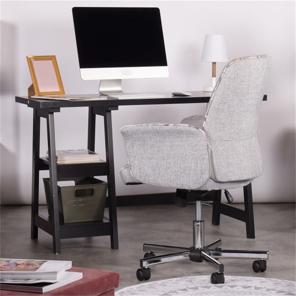 Veryke Home Office Chair with Armrest Rolling Swivel Adjustable Mid Back Task Chair - Gray