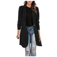thumbnail image 4 of Vedolay Womens Suit Jackets Womens Plus Size Elegant Split Long Sleeve Open Front Office Blazer Jacket,Black XL, 4 of 5
