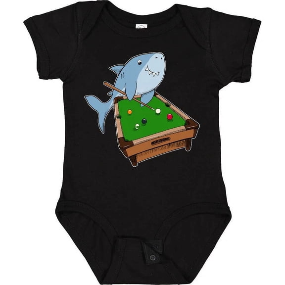 Baby Bodysuit BELLA CANVAS Pool Shark Baby Bodysuit Billiards Pun Cute Cue Humor Week Ocean Kids