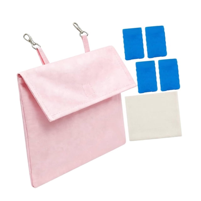 Bolsa de hielo para jaula de mascotas, bolsa colgante aislante para enfriar mascotas, de hielo para hurones, chinchillas, conejos, viajes en Morado con 4 cajas