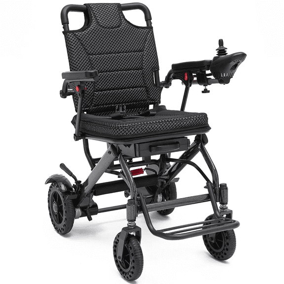 VERPAL Electric Wheelchair Lightweight Foldable 36 lbs for Adult Senior,Portable Travel Power Wheelchairs,Airline Approved,All Terrain,Black