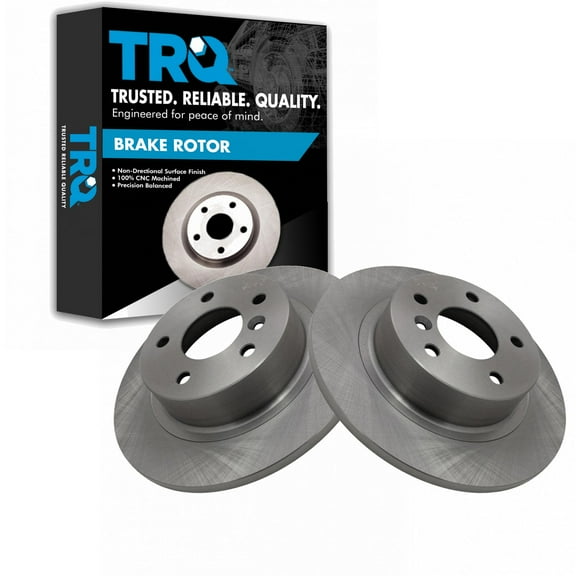 TRQ Rear Brake Rotors Set Vented Fits Select 1999-2004 Land Rover Discovery 1995-2002 Range Rover