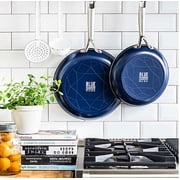 Blue Diamond Nonstick Ceramic 2-Piece Frying Pan Set in Blue