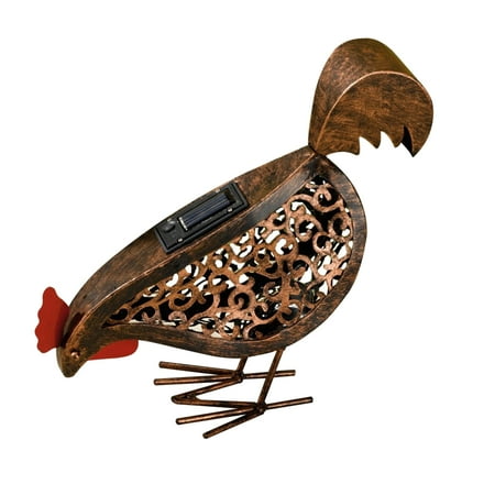 

Lawn Solar Light Scroll Hens Ornament Outdoor Garden Iron Home Decor