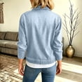 thumbnail image 4 of SONXAHE Womens Lapel Zip Up Lightweight Jacket Long Sleeve Pocket Casual Outerwear Coat, 4 of 5