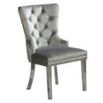 thumbnail image 2 of 24 Inch Dining Side Chair Set of 2- Tufted Silver Gray Fabric- Chrome legs, 2 of 6