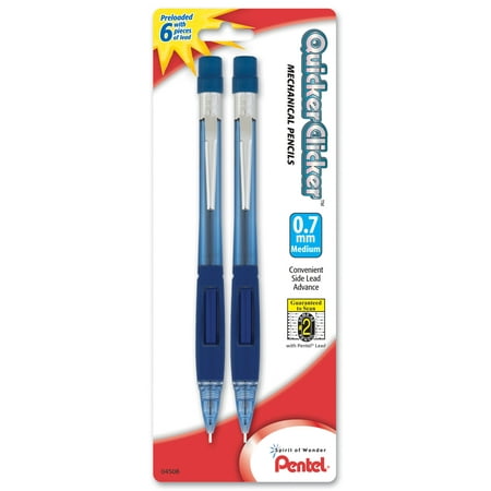 Quicker Clicker Pentel Quicker Clicker Mechanical Pencil (0.7 mm) Blue Barrel 2-Pack