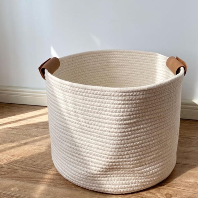 Canasta de cuerda de , canasta de almacenamiento tejida de estar Canasta de vandería para almohadas Juguetes Canasta de Macarena Cesta tejida cuerda