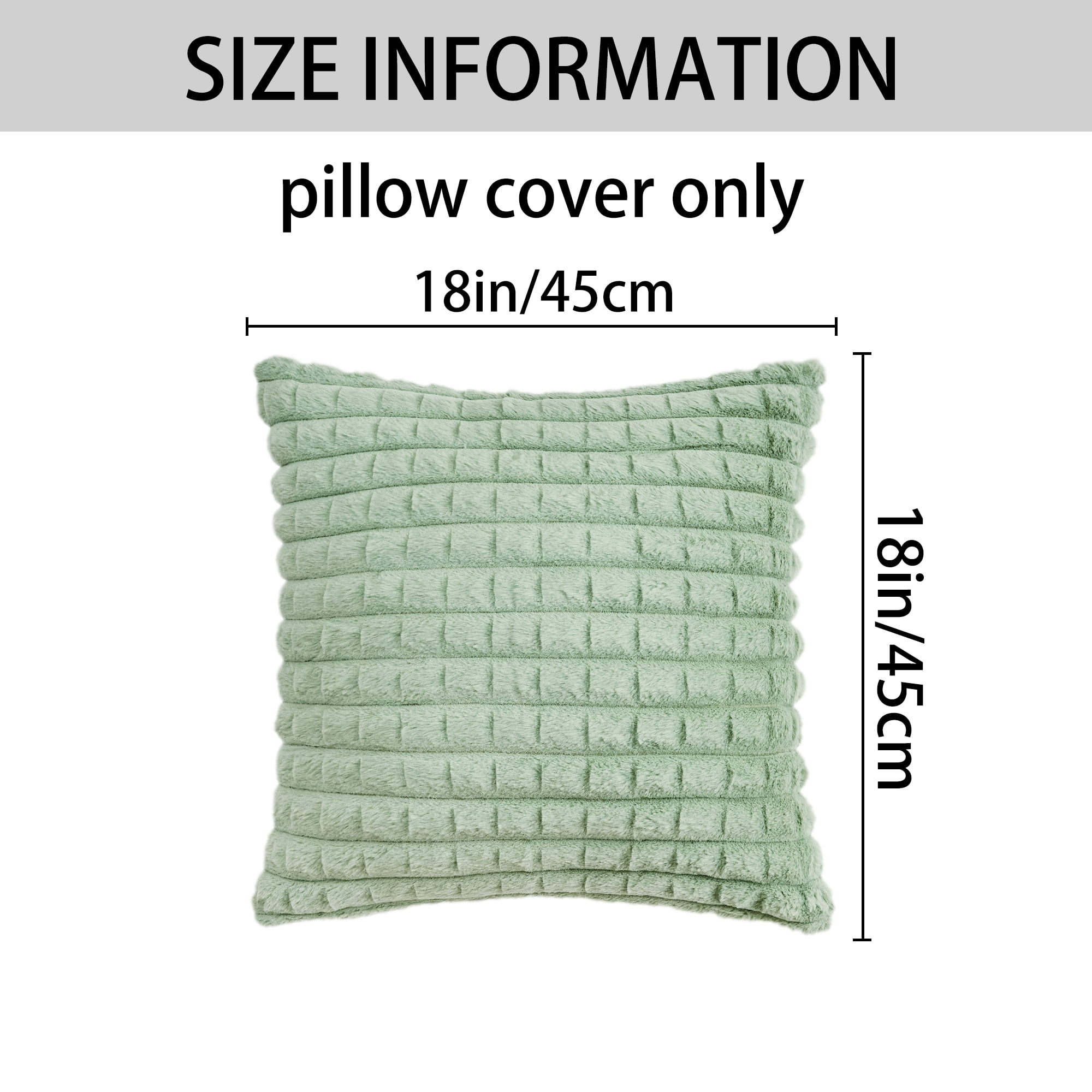 Unique Bargains Throw Pillow Covers Set of 2 for Living Room Decor Green 18" x 18"