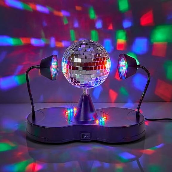 Playbees Rotating Disco Ball - LED Revolving Disco Ball with Movable Strobe Lights for Disco Party Decor, Mirror Lights Party, Mini Lava Lamp Alternative, 30 Second Dance Party