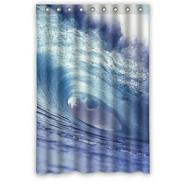 MOHome Big Ocean Waves Sea Surfing Waves Storm Shower Curtain Waterproof Polyester Fabric Shower Curtain Size 48x72 inches