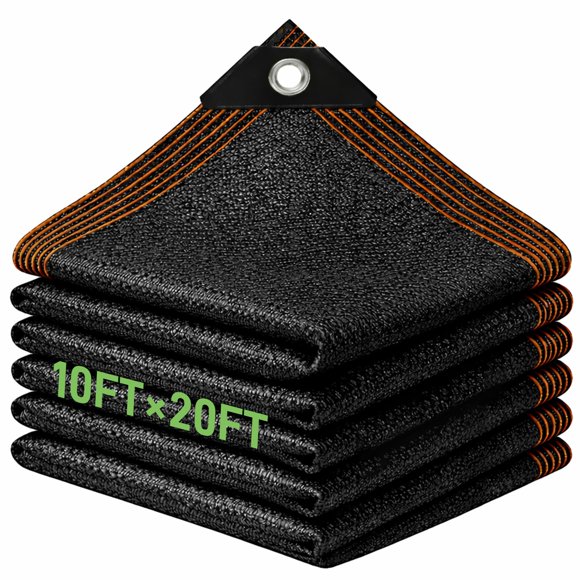 10x20FT Sunblock Shade Cloth Net - UV Resistant Garden Shade Netting Cover - 75% Sunblock Shade Mesh Tarp with Grommets for Garden Plant Fl