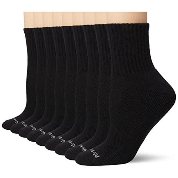 No Nonsense Womens Soft & Breathable Cushioned Mini Crew Socks, Black ...
