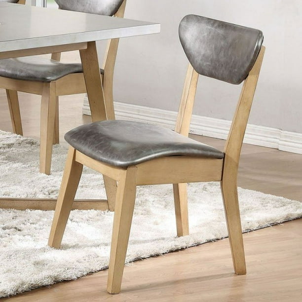 Rosetta Side Chair Set 2 In Silver Pu White Washed Walmart Com Rosetta Side Chair Set 2 In Silver Pu White Washed Walmart Com