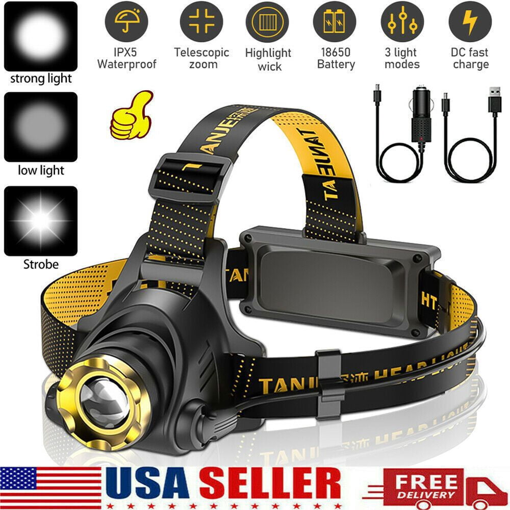 99000000LM Most Powerful Rechargeable Headlamp Super Bright LED Head Flashlight