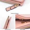 thumbnail image 3 of Cartera pequeña y delgada de cuero para mujer, monedero pequeño y fino con bolsillo plegable para mujer, 3 of 5