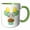 Green/White, variant on 3drose, Cupcake with Balloons and Candles, 15oz Two-tone Green Mug