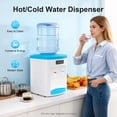 thumbnail image 6 of Top Loading Countertop Water Cooler Dispenser with Hot & Cold Water, Freestanding Hot and Cold Water Cooler Dispenser Mini Small Refrigeration Desktop Automatic Drinking (Blue), 6 of 16