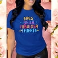 thumbnail image 3 of Playera Blusa Mujer con Frase Positiva Eres Bella Fabulosa y Fuerte Moda Casual Inspiradora Color Azul Talla Mediana Marca Emil SaEs, 3 of 4