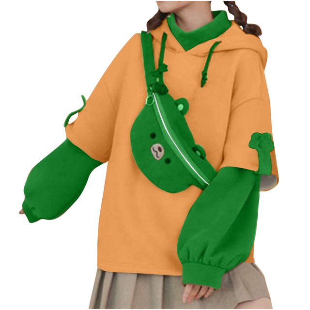 Sudadera con capucha de oso pardo para mujer Otoño Invierno Sudadera de manga larga Bolso con personalidad Pompotops gfhjh23179