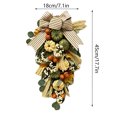 thumbnail image 3 of WWC Fall Teardrop Wreath, Artificial Maple Leaf Bow Door Hanging with Pumpkins and Berries, Autumn Thanksgiving Decor for Front Door and Wall, 3 of 7