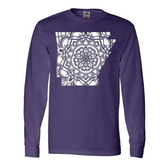 Inktastic Arkansas Silhouette Mandala Long Sleeve T-Shirt