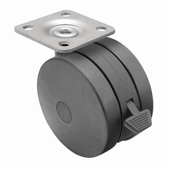 Shepherd Hardware Plate Caster,Swivel,Nylon,2 3/4"H PUT60101BK-B