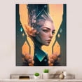 thumbnail image 2 of Designart Alien Face With Flowers 5 Hexagon Canvas Wall Art, 2 of 5